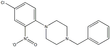 1-benzyl-4-{4-chloro-2-nitrophenyl}piperazine Struktur