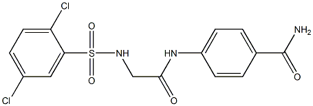 4-[({[(2,5-dichlorophenyl)sulfonyl]amino}acetyl)amino]benzamide Struktur