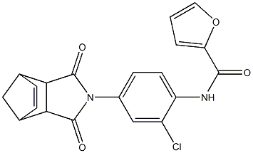 N-[2-chloro-4-(3,5-dioxo-4-azatricyclo[5.2.1.0~2,6~]dec-8-en-4-yl)phenyl]-2-furamide Struktur