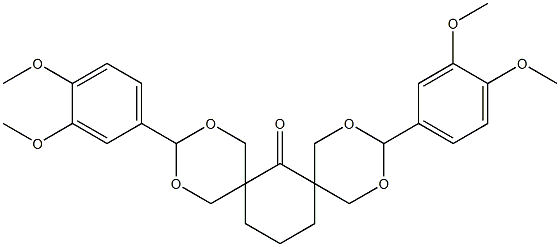 3,11-bis(3,4-dimethoxyphenyl)-2,4,10,12-tetraoxadispiro[5.1.5.3]hexadecan-7-one Struktur