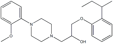 1-(2-sec-butylphenoxy)-3-[4-(2-methoxyphenyl)-1-piperazinyl]-2-propanol Struktur