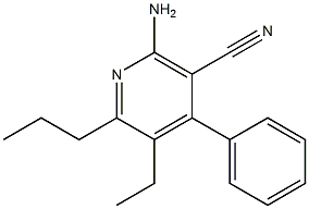 2-amino-5-ethyl-4-phenyl-6-propylnicotinonitrile Struktur