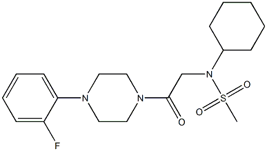 N-cyclohexyl-N-{2-[4-(2-fluorophenyl)-1-piperazinyl]-2-oxoethyl}methanesulfonamide Struktur