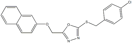 2-[(4-chlorobenzyl)sulfanyl]-5-[(2-naphthyloxy)methyl]-1,3,4-oxadiazole Struktur