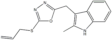 allyl 5-[(2-methyl-1H-indol-3-yl)methyl]-1,3,4-oxadiazol-2-yl sulfide Struktur