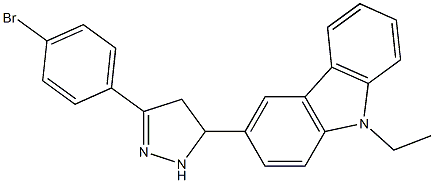 3-[3-(4-bromophenyl)-4,5-dihydro-1H-pyrazol-5-yl]-9-ethyl-9H-carbazole Struktur