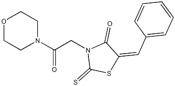 5-benzylidene-3-[2-(4-morpholinyl)-2-oxoethyl]-2-thioxo-1,3-thiazolidin-4-one Struktur