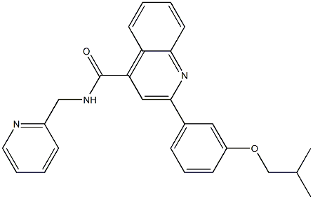 2-(3-isobutoxyphenyl)-N-(2-pyridinylmethyl)-4-quinolinecarboxamide Struktur