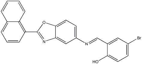 4-bromo-2-({[2-(1-naphthyl)-1,3-benzoxazol-5-yl]imino}methyl)phenol Struktur