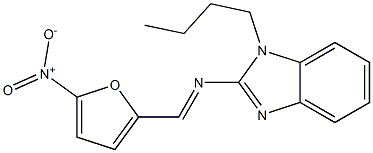 1-butyl-2-[({5-nitro-2-furyl}methylene)amino]-1H-benzimidazole Struktur