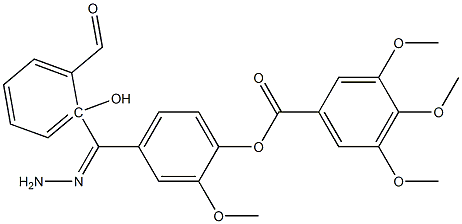 4-[2-(2-hydroxybenzoyl)carbohydrazonoyl]-2-methoxyphenyl 3,4,5-trimethoxybenzoate Struktur