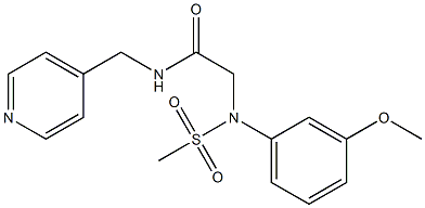 2-[3-methoxy(methylsulfonyl)anilino]-N-(pyridin-4-ylmethyl)acetamide Struktur