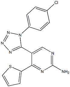 5-[1-(4-chlorophenyl)-1H-tetraazol-5-yl]-4-(2-thienyl)-2-pyrimidinylamine Struktur