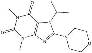 7-isopropyl-1,3-dimethyl-8-(4-morpholinyl)-3,7-dihydro-1H-purine-2,6-dione Struktur