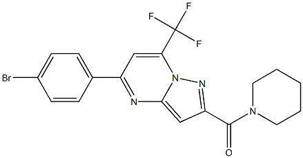 5-(4-bromophenyl)-2-(1-piperidinylcarbonyl)-7-(trifluoromethyl)pyrazolo[1,5-a]pyrimidine Struktur