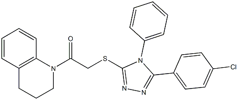 5-(4-chlorophenyl)-4-phenyl-4H-1,2,4-triazol-3-yl 2-(3,4-dihydro-1(2H)-quinolinyl)-2-oxoethyl sulfide Struktur