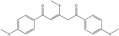 1,5-bis(4-methoxyphenyl)-3-(methylsulfanyl)-2-pentene-1,5-dione Struktur