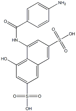 1-Hydroxy-8-(4'-aminobenzoylamino)naphthalene-3,6-disulfonic acid Struktur