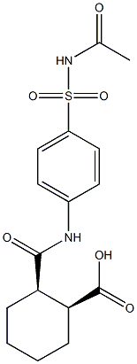 (1S,2R)-2-({4-[(acetylamino)sulfonyl]anilino}carbonyl)cyclohexanecarboxylic acid Struktur