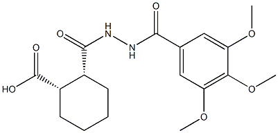 (1S,2R)-2-{[2-(3,4,5-trimethoxybenzoyl)hydrazino]carbonyl}cyclohexanecarboxylic acid Struktur