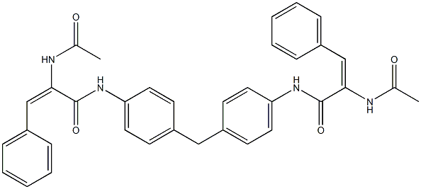 (E)-2-(acetylamino)-N-[4-(4-{[(E)-2-(acetylamino)-3-phenyl-2-propenoyl]amino}benzyl)phenyl]-3-phenyl-2-propenamide Struktur