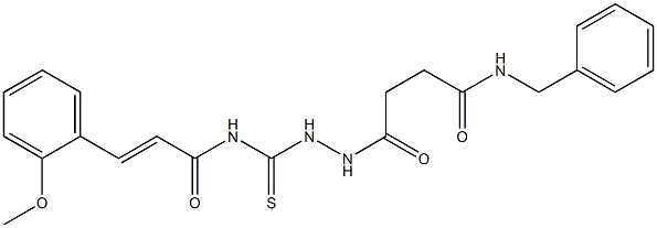 (E)-N-({2-[4-(benzylamino)-4-oxobutanoyl]hydrazino}carbothioyl)-3-(2-methoxyphenyl)-2-propenamide Struktur