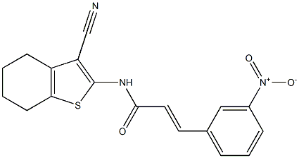 (E)-N-(3-cyano-4,5,6,7-tetrahydro-1-benzothiophen-2-yl)-3-(3-nitrophenyl)-2-propenamide Struktur