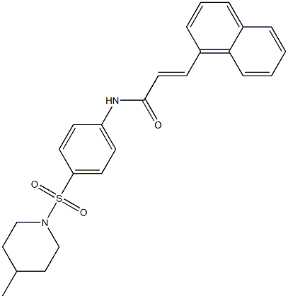 (E)-N-{4-[(4-methyl-1-piperidinyl)sulfonyl]phenyl}-3-(1-naphthyl)-2-propenamide Struktur