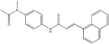 (E)-N-{4-[acetyl(methyl)amino]phenyl}-3-(1-naphthyl)-2-propenamide Struktur