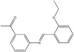 1-(3-{[(E)-(2-ethoxyphenyl)methylidene]amino}phenyl)-1-ethanone Struktur