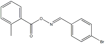 N-[(E)-(4-bromophenyl)methylidene]-N-[(2-methylbenzoyl)oxy]amine Struktur