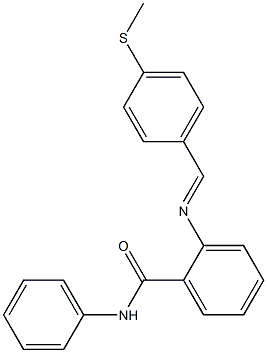 2-({(E)-[4-(methylsulfanyl)phenyl]methylidene}amino)-N-phenylbenzamide Struktur