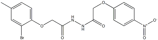 2-(2-bromo-4-methylphenoxy)-N'-[2-(4-nitrophenoxy)acetyl]acetohydrazide Struktur