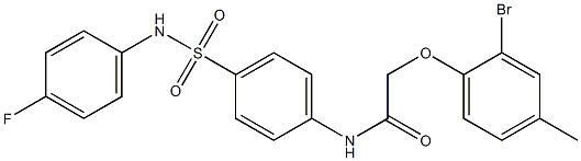 2-(2-bromo-4-methylphenoxy)-N-{4-[(4-fluoroanilino)sulfonyl]phenyl}acetamide Struktur