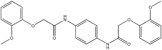 2-(2-methoxyphenoxy)-N-(4-{[2-(2-methoxyphenoxy)acetyl]amino}phenyl)acetamide Struktur