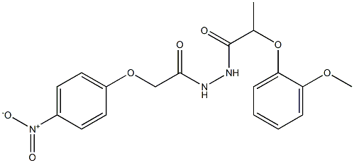 2-(2-methoxyphenoxy)-N'-[2-(4-nitrophenoxy)acetyl]propanohydrazide Struktur