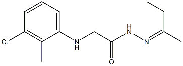 2-(3-chloro-2-methylanilino)-N'-[(Z)-1-methylpropylidene]acetohydrazide Struktur