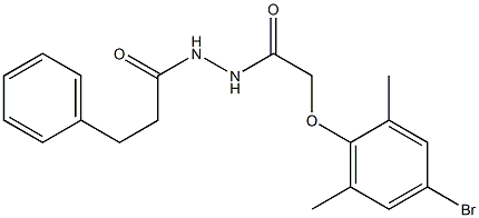 2-(4-bromo-2,6-dimethylphenoxy)-N'-(3-phenylpropanoyl)acetohydrazide Struktur