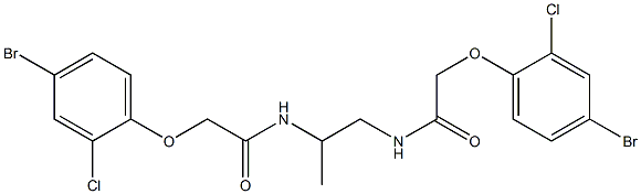 2-(4-bromo-2-chlorophenoxy)-N-(2-{[2-(4-bromo-2-chlorophenoxy)acetyl]amino}-1-methylethyl)acetamide Struktur