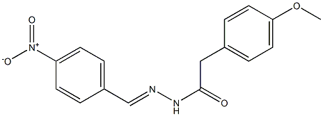 2-(4-methoxyphenyl)-N'-[(E)-(4-nitrophenyl)methylidene]acetohydrazide Struktur