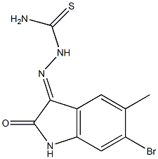 2-(6-bromo-5-methyl-2-oxo-1,2-dihydro-3H-indol-3-ylidene)-1-hydrazinecarbothioamide Struktur