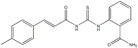 2-[({[(E)-3-(4-methylphenyl)-2-propenoyl]amino}carbothioyl)amino]benzamide Struktur