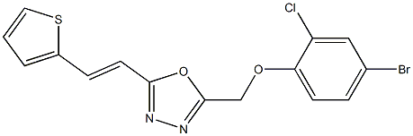 4-bromo-2-chlorophenyl {5-[(E)-2-(2-thienyl)ethenyl]-1,3,4-oxadiazol-2-yl}methyl ether Struktur