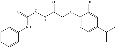 2-[2-(2-bromo-4-isopropylphenoxy)acetyl]-N-phenyl-1-hydrazinecarbothioamide Struktur