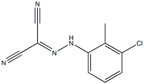 2-[2-(3-chloro-2-methylphenyl)hydrazono]malononitrile Struktur