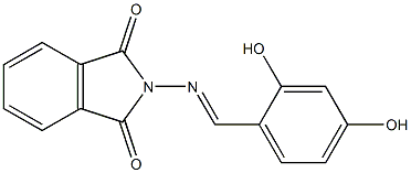 2-{[(E)-(2,4-dihydroxyphenyl)methylidene]amino}-1H-isoindole-1,3(2H)-dione Struktur