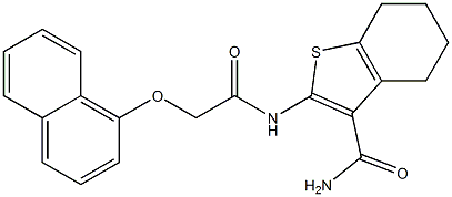 2-{[2-(1-naphthyloxy)acetyl]amino}-4,5,6,7-tetrahydro-1-benzothiophene-3-carboxamide Struktur