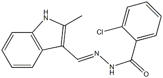 2-chloro-N'-[(E)-(2-methyl-1H-indol-3-yl)methylidene]benzohydrazide Struktur