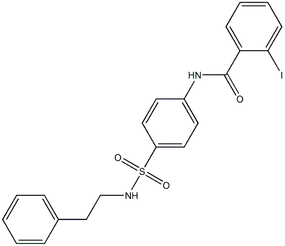 2-iodo-N-{4-[(phenethylamino)sulfonyl]phenyl}benzamide Struktur