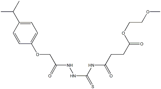 2-methoxyethyl 4-[({2-[2-(4-isopropylphenoxy)acetyl]hydrazino}carbothioyl)amino]-4-oxobutanoate Struktur